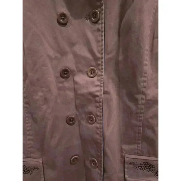 Denim & Co Women's L Purple Embroidered Spring Jacket Mid-Length - Picture 3 of 13
